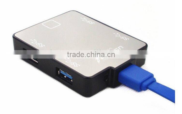 Square usb por hub , 4 port usb 3.0 hub from usb hub suppliers with aluminum casing for PC and Laptop