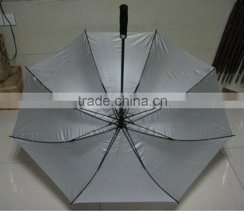 2015 Good Quality auto fiberglass oversized plain subway sun golf umbrella