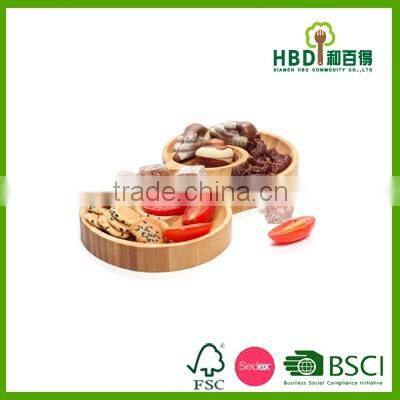 Hot selling S-curved wood bamboo food tray
