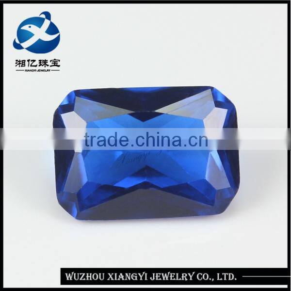 good quality octagon shape machine cut blue lab created spinel for jewelry