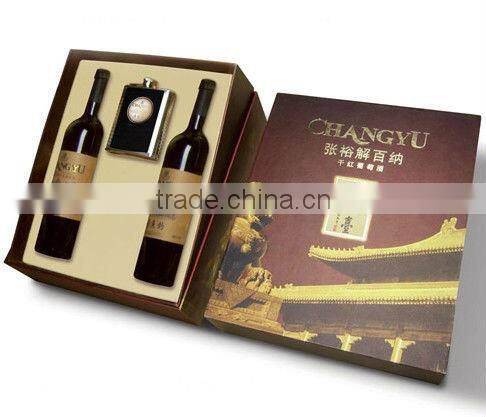 Hot!!! 2014 Made-in-China Black Classic Craft Paper Packaging For Single Wine Bottle(ZDP14-W001)