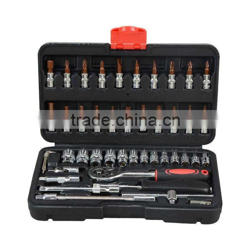 46 in 1 ratchet wrench sleeve repair tools set auto hand tools handle purple tools set