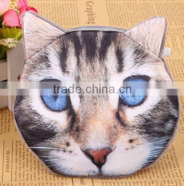 2015 New Design Vivid Cat Print Wallet