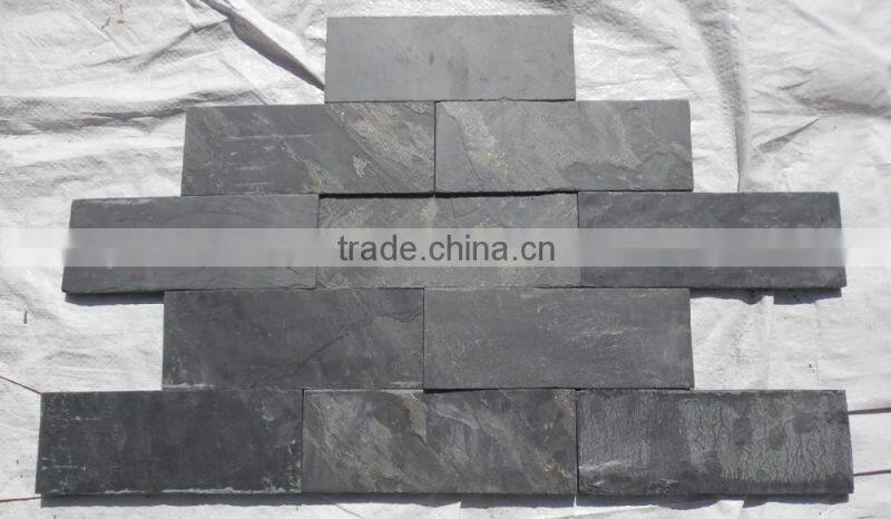 New design natural black slate rustic stone wall cladding