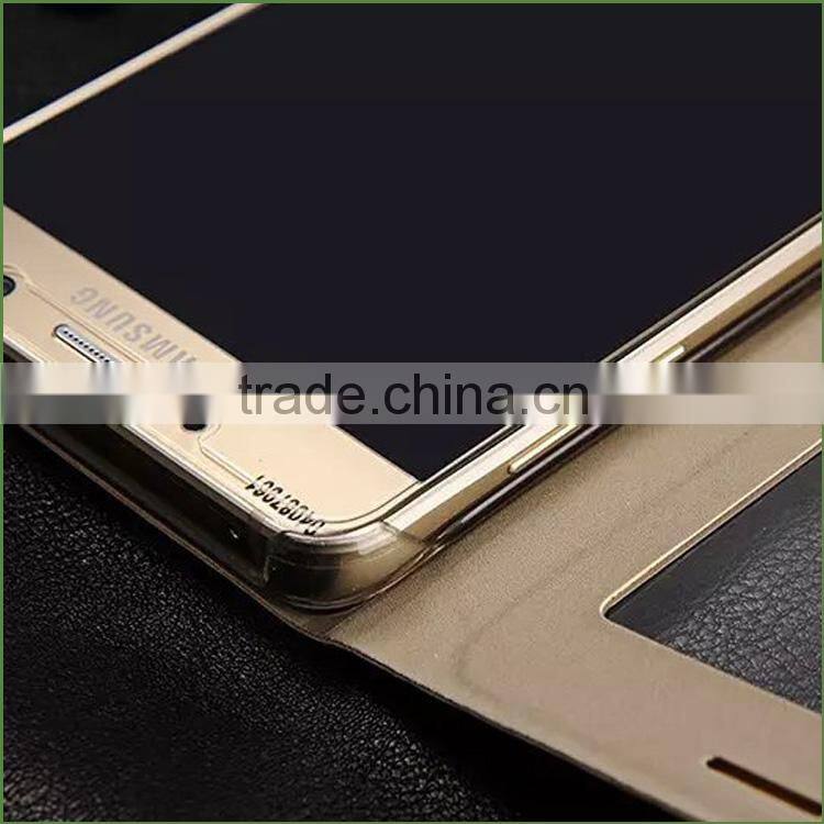 Hot Sale PU Leather Case for SAMSUNG NOTE 5 with windows , case for Samsung Galaxy note 5
