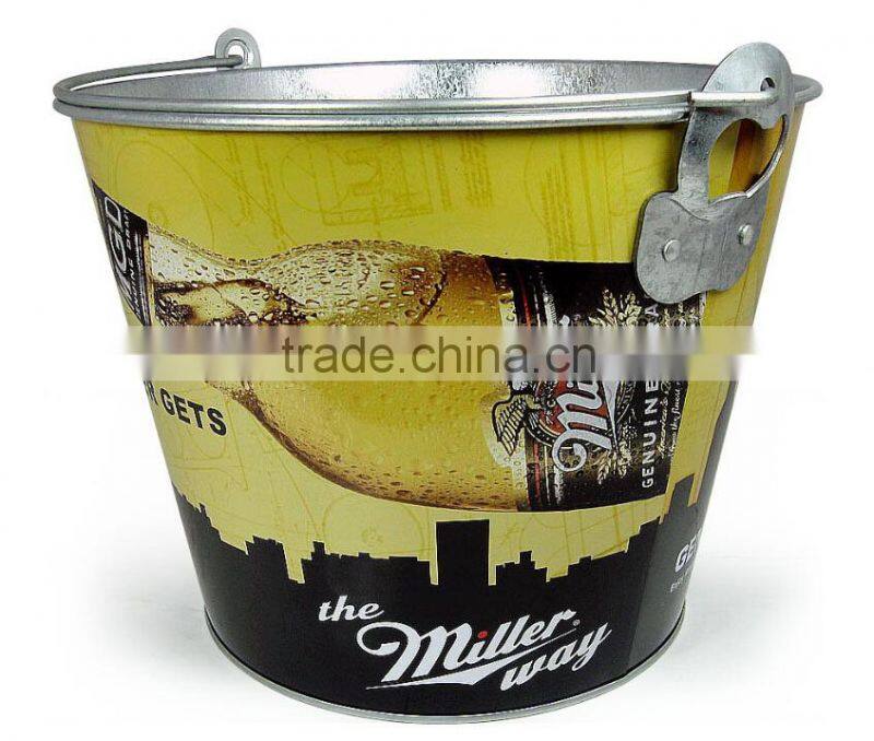 5L Galvanized Color with decal logo tin Ice Bucket