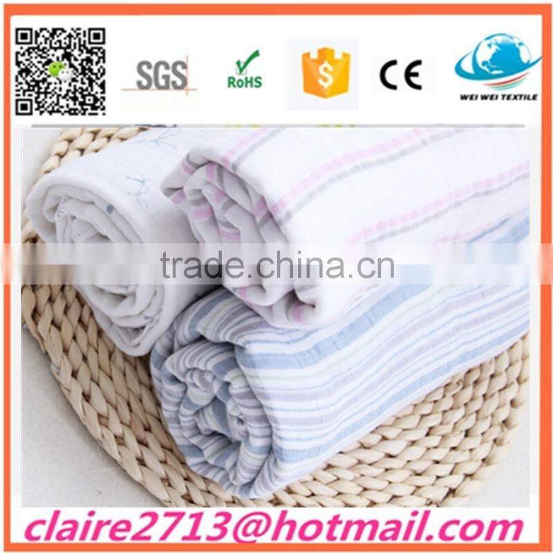 China Manufacter 2015 Hot Sales 100% Organic Cotton Muslin Swaddle Baby Blanket Bamboo Muslin Baby Blankets