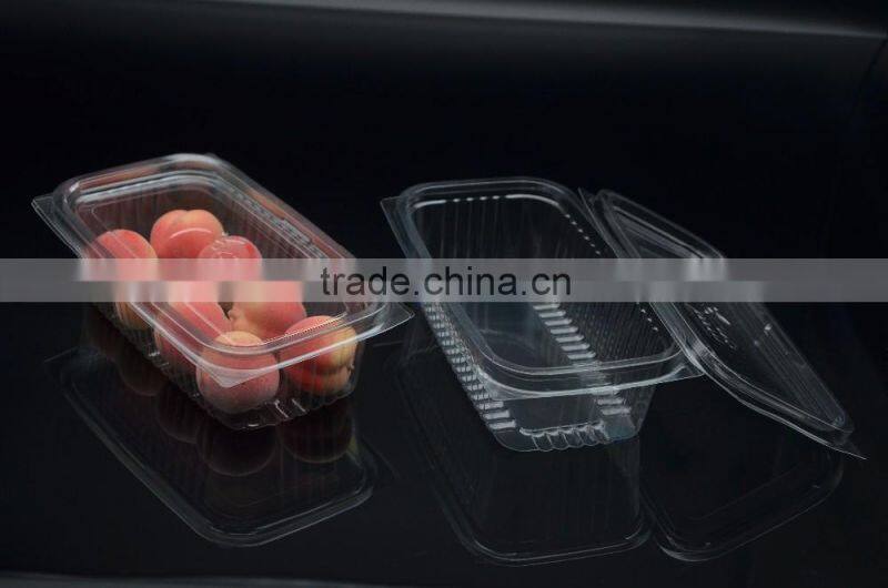 wholesale 450ml plastic transparent clamshell fruit packaging container