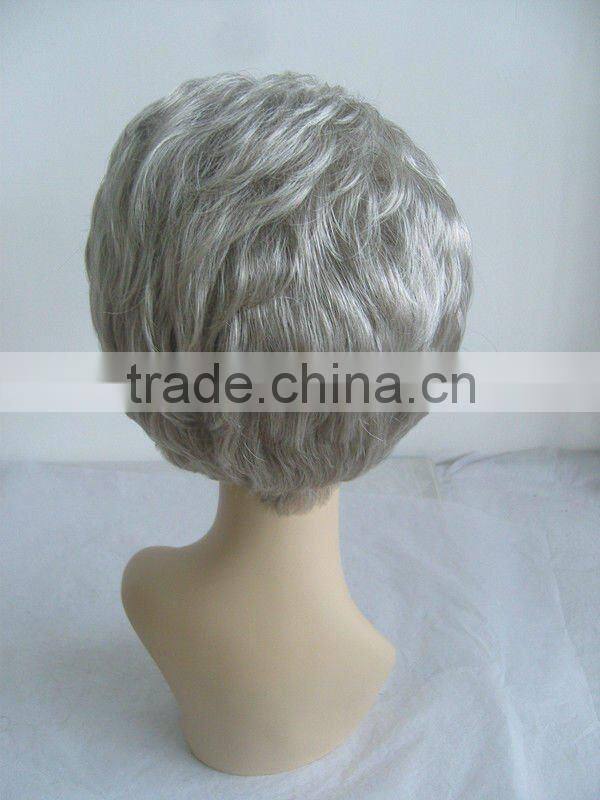 Short Synthetic Grey Full Lace Wigs For Women