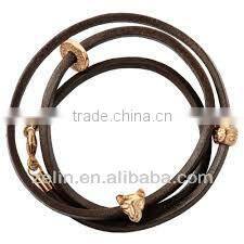 Gold plated with leather bracelet Body Jewelry