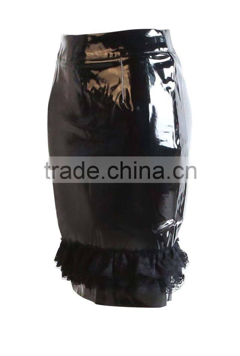 Newest style pvc dress sexy leather catsuit for women