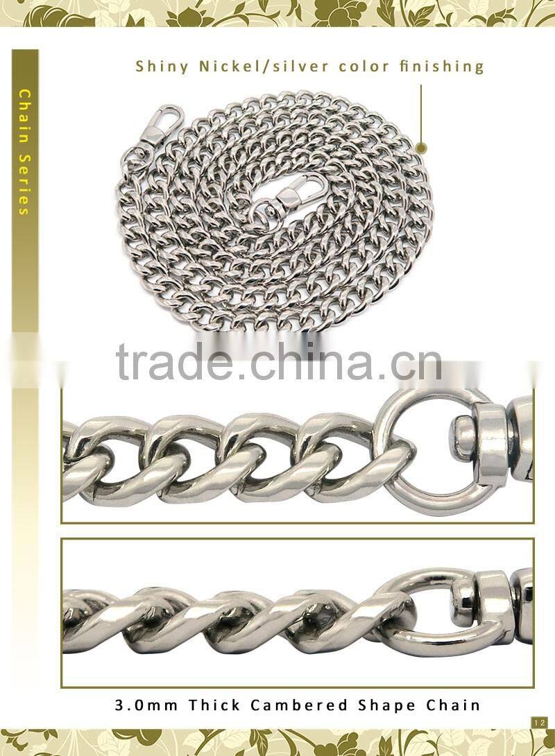 European feature metal 18K shining gold chain for handbag