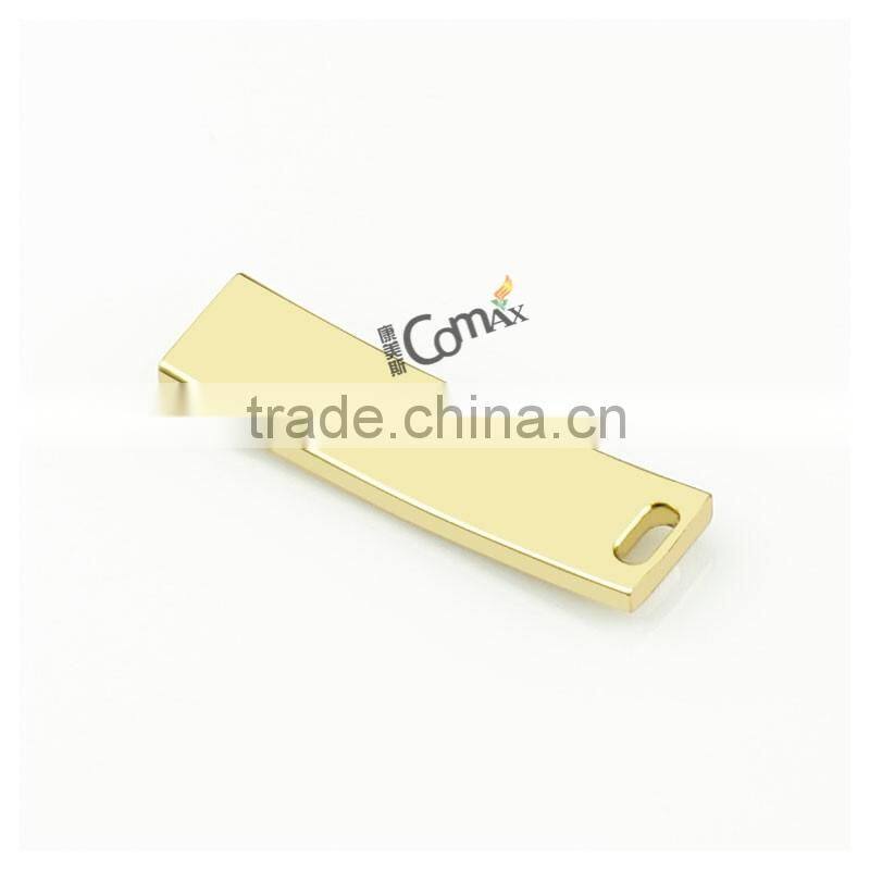 Design zinc alloy bag accessory arc shape gold custom metal zipper puller