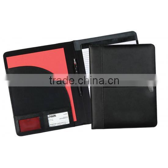 dongguan factory Promotional gifts ring binders portfolio, leather zipper folder