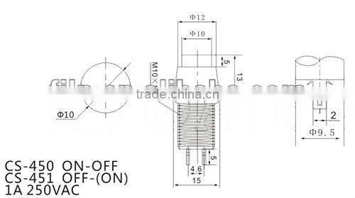 push button switch micro emergency YL6-5 12 volt