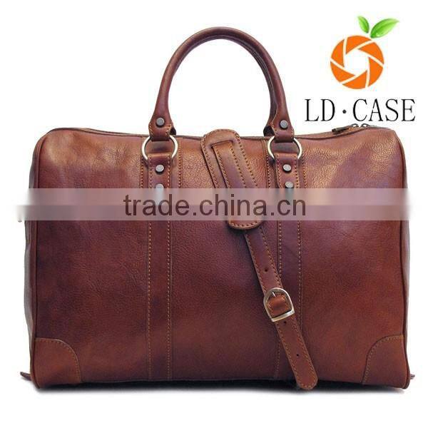 Men's genuine leather duffle gym large travel weekend sports luggage Bag
