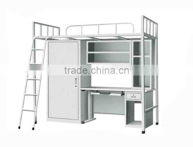 School Furniture Double Bed Designs Domitory Metal Loft Bed