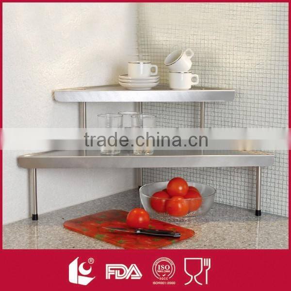Made in China 2-tier corner kitchen storage shelf bracket