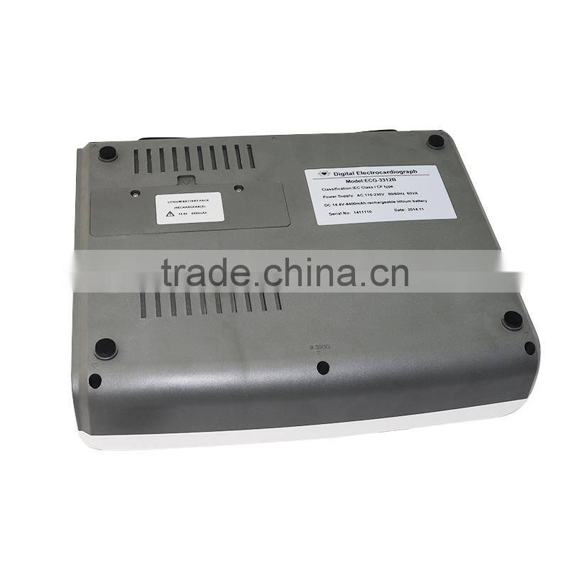 12 Channel Full Keyboard Portable 7 inch Color LCD Digital Electrocardiograph ECG Machine EKG 1212F250 Cases