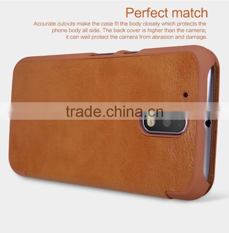 Quality Flip Leather Case For MOTO G4 PLUS, NILLKIN Qin PU flip leather phone Case BUSINESS CARD CASE CLASSIC RESTRO