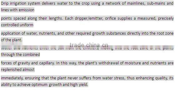 PE pipe /drip tape/sprinkler hose in garden and agriculture field