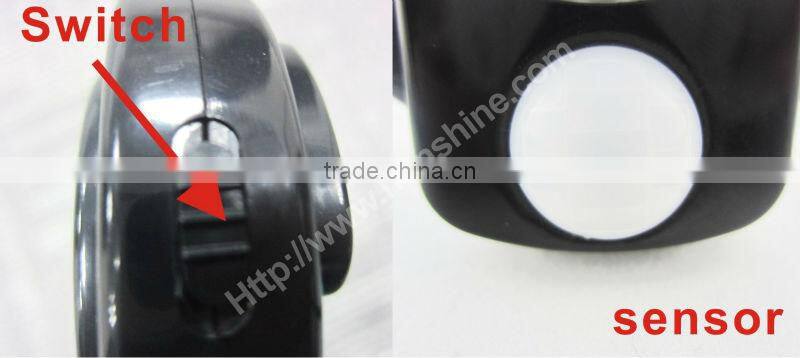 hanged mini black 3 led sensor lamp with hook for night