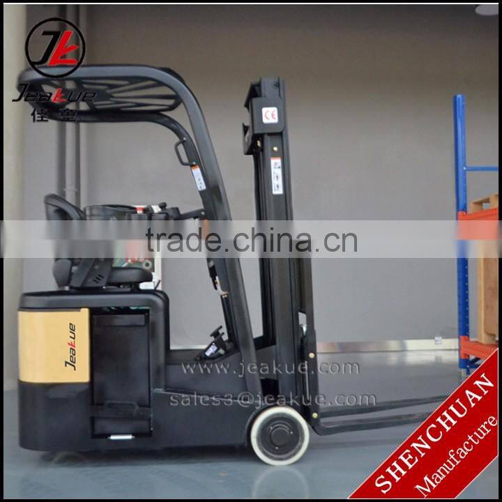 AC motor Narriow aisle width three wheels mini electric forklift