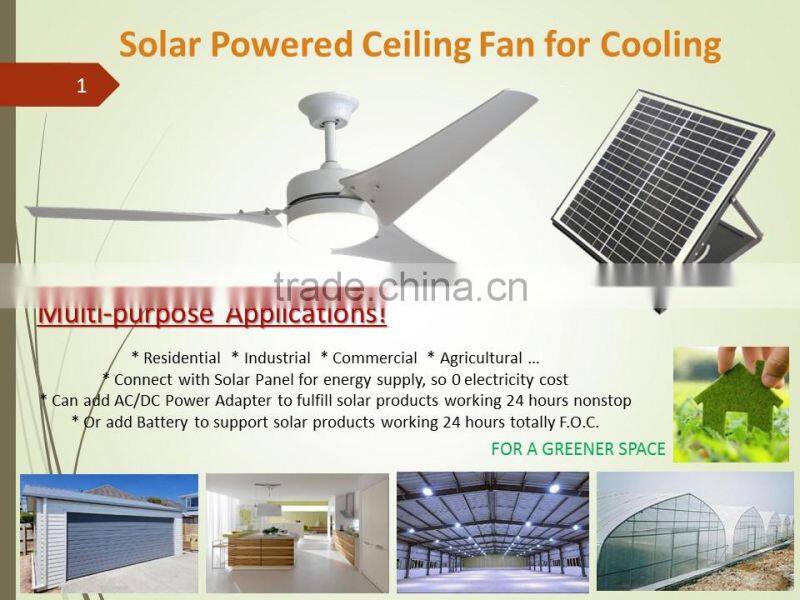 SIPL SN2015031 solar ceiling fan energy rechargeable with power adapter