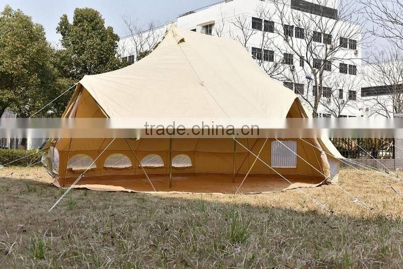 Big Size Beige Color Cotton Canvas Luxury Camping Bell Tent Sibley Tent