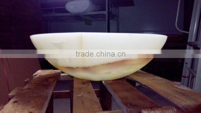 Round shape onyx bathroom sink and basin