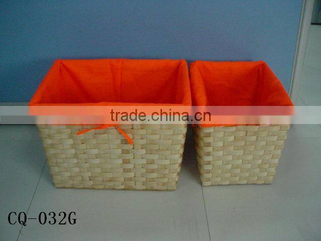 Hotsale multifunctional woven water hyacinth storage basket with spacer with cutting handle