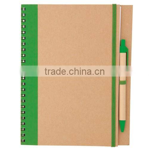 recycled cardboard ecofriendly block-notes with ballpen 65pages