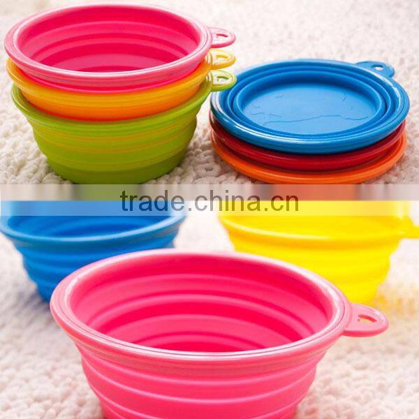 Hot Selling Portable Silicon Pet Feeding Bowl / Silicon Folding Pet Bowl