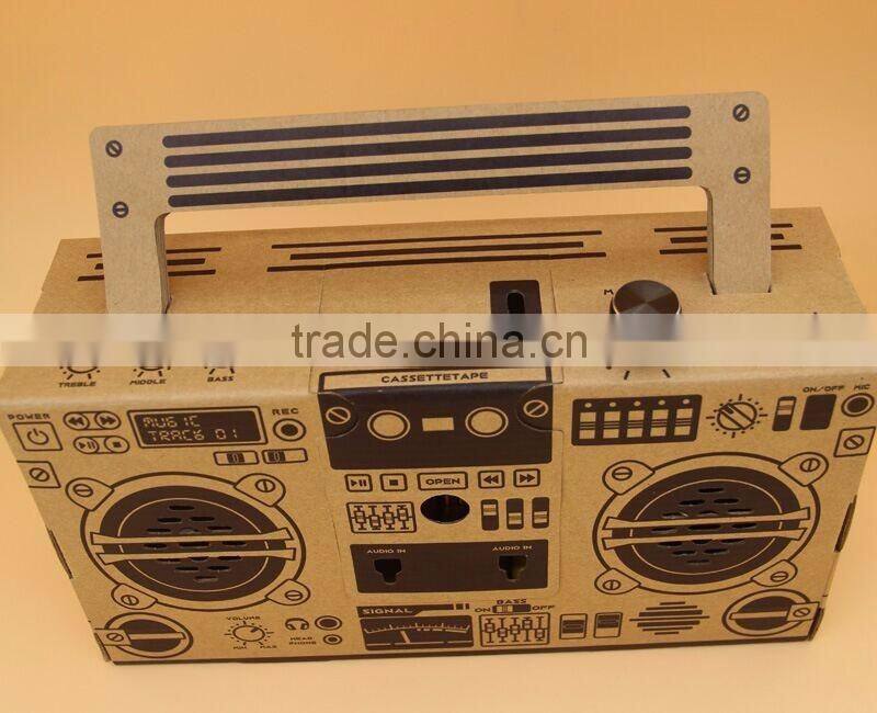 Creative DIY Foldable Loudspeaker Box Consist with Paper Materials, Funny Puzzle Loudspeaker, Classical Style LoudSpeaker box