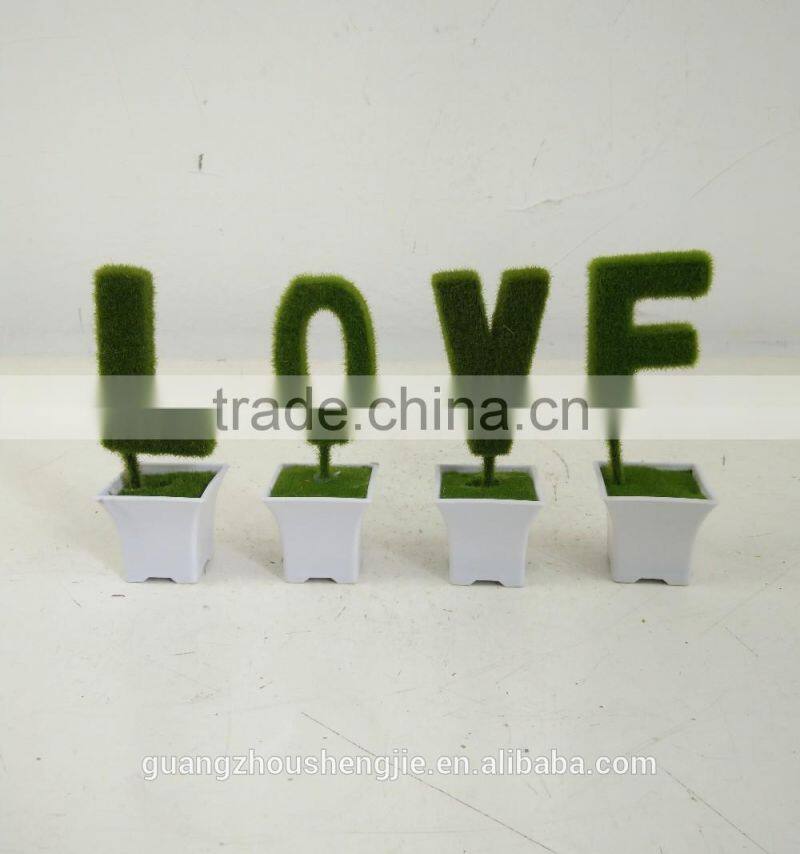 mini bonsai artificial letters grass for decoratrion