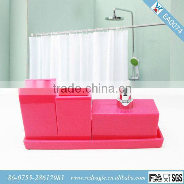 Hot sale 2015 4 pcs bath set polyresin bathroom set