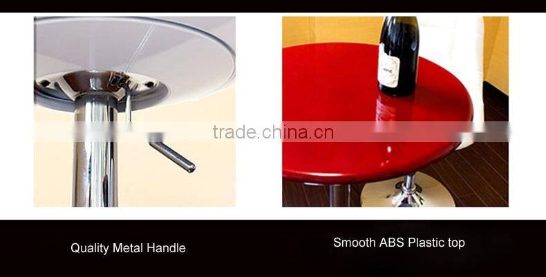 fashion modern ABS plastic top height adjustable chromed steel bar table LQ- BT312
