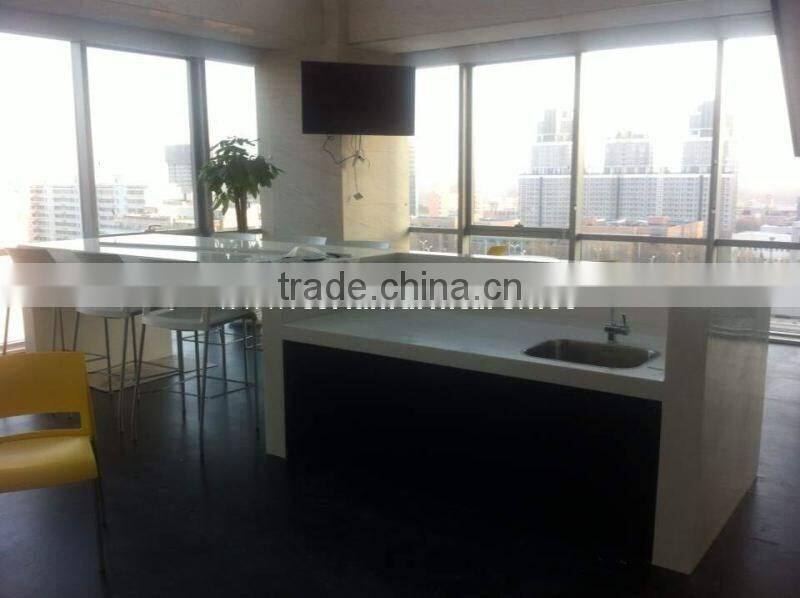 Custom sized furniture wood&corian kitchen island