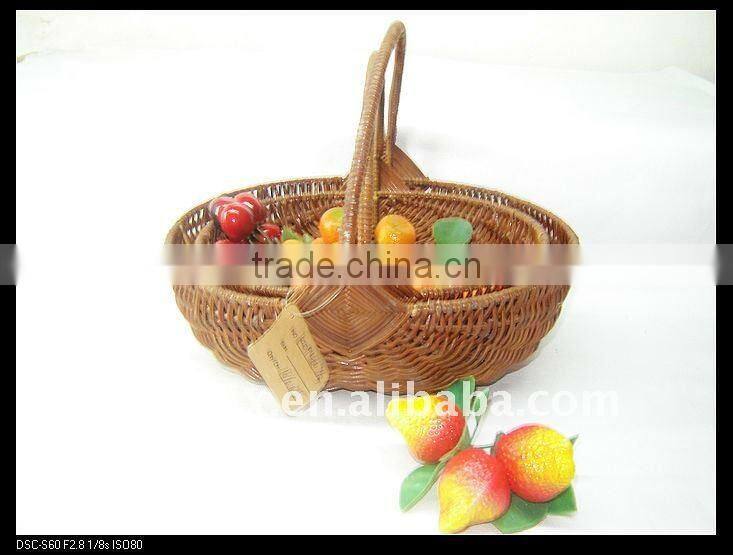 Egg shaped awn iron frame storage hanging flower basket wholesale