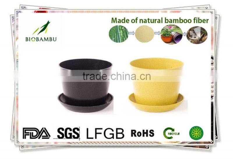 OEM available No pollution Antique bamboo fiber flower pots