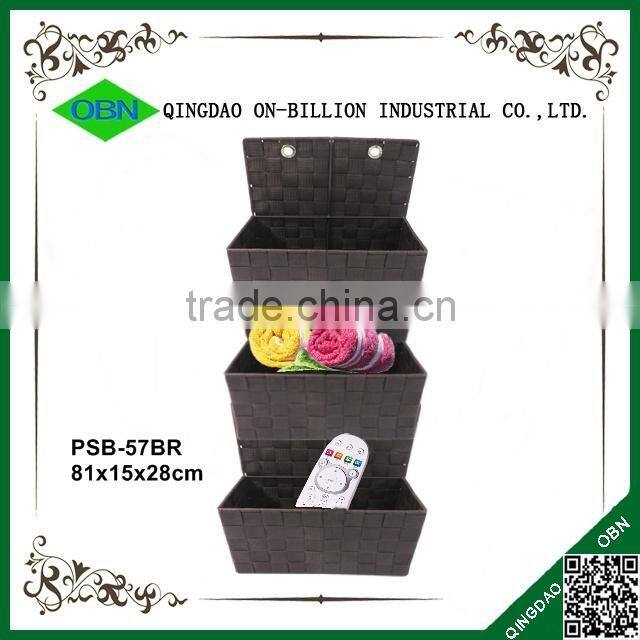 Collected woven nylon 3 tier bathroom hanging basket