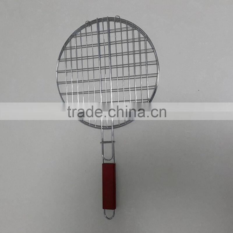 double handle stainless steel barbecue bbq grill wire mesh net