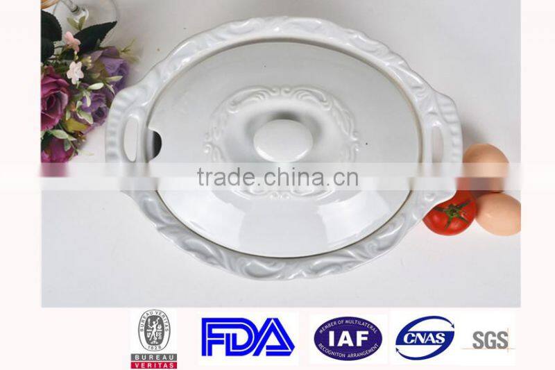 13.5" oval microwave ceramic comal