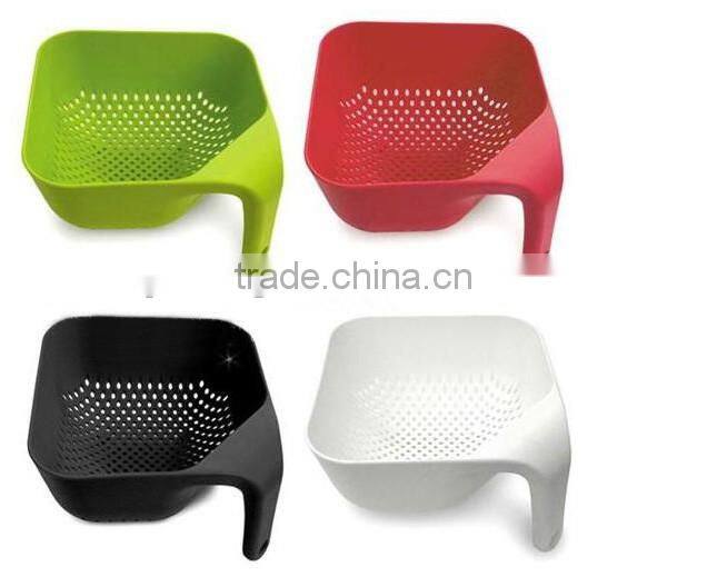 Plastic square Vegetable fruit washing Basket with drain
