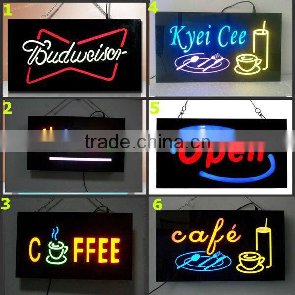 Acrylic front panel full color LED open sign with high brightness