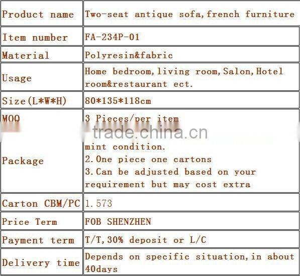 Two-seat antique sofa,french furniture