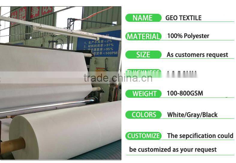 needle punched polyester nonwoven geotextile for retaining wall
