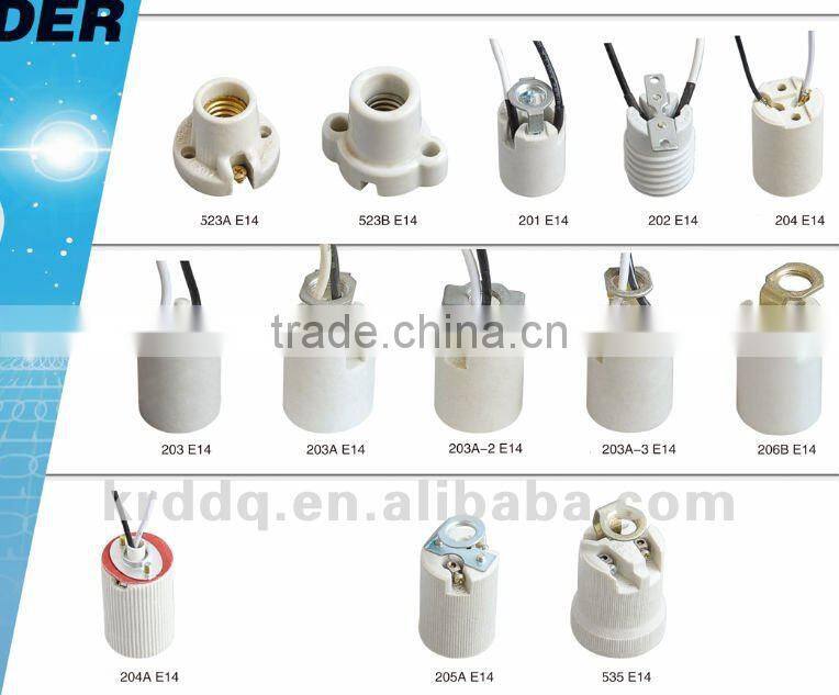 threaded types porcelain / ceramic lamp holder E14