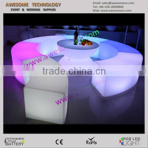 40cm illuminated modern LED Plastic open cube with pad (cb470)