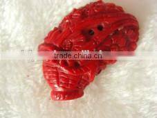 wholesale 25-45mm red flower shape natural coral necklace pendant